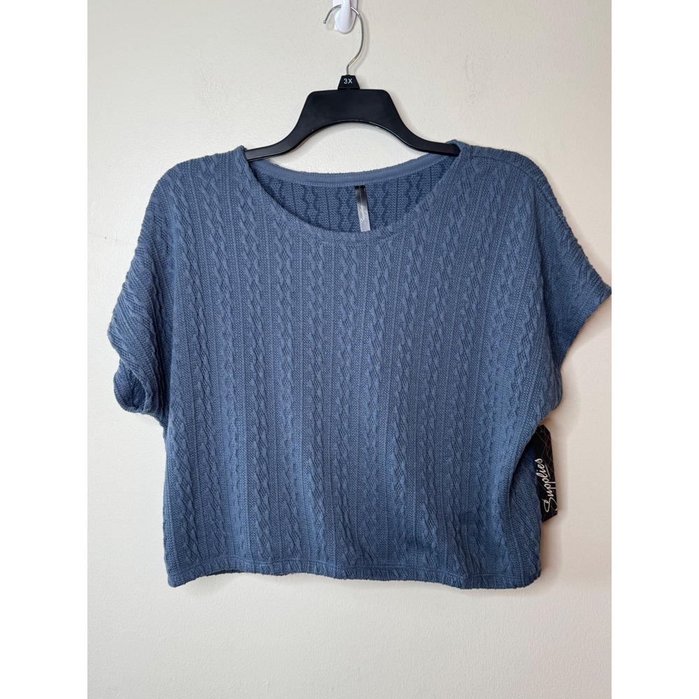 Supplies by Union Bay Noah Cable Knit Sweater Top Blue